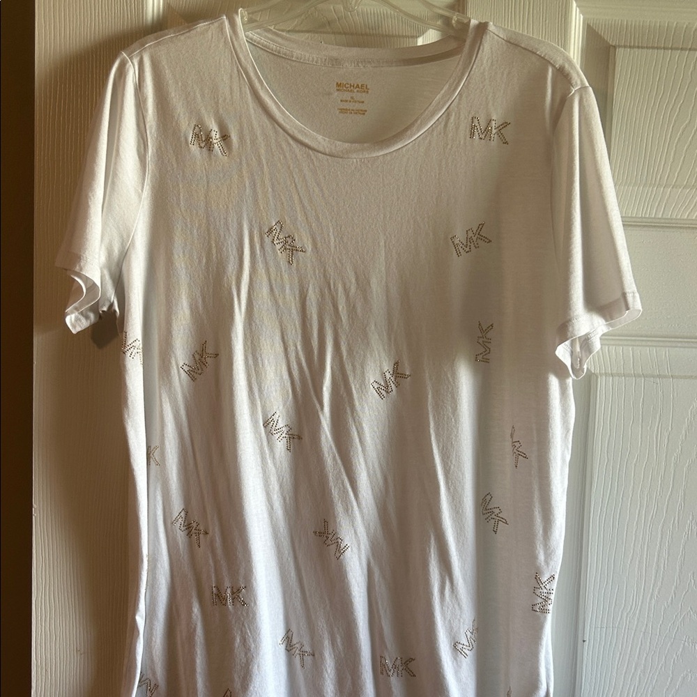 Michael Kors White Tee with MK Accents